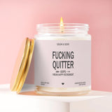 Funny Retirement Candle – “Freaking Quitter” Oops I Mean Happy Retirement | Sarcastic Coworker Gift | 100% Soy Wax Handcrafted Candle