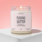 Funny Retirement Candle – “Freaking Quitter” Oops I Mean Happy Retirement | Sarcastic Coworker Gift | 100% Soy Wax Handcrafted Candle